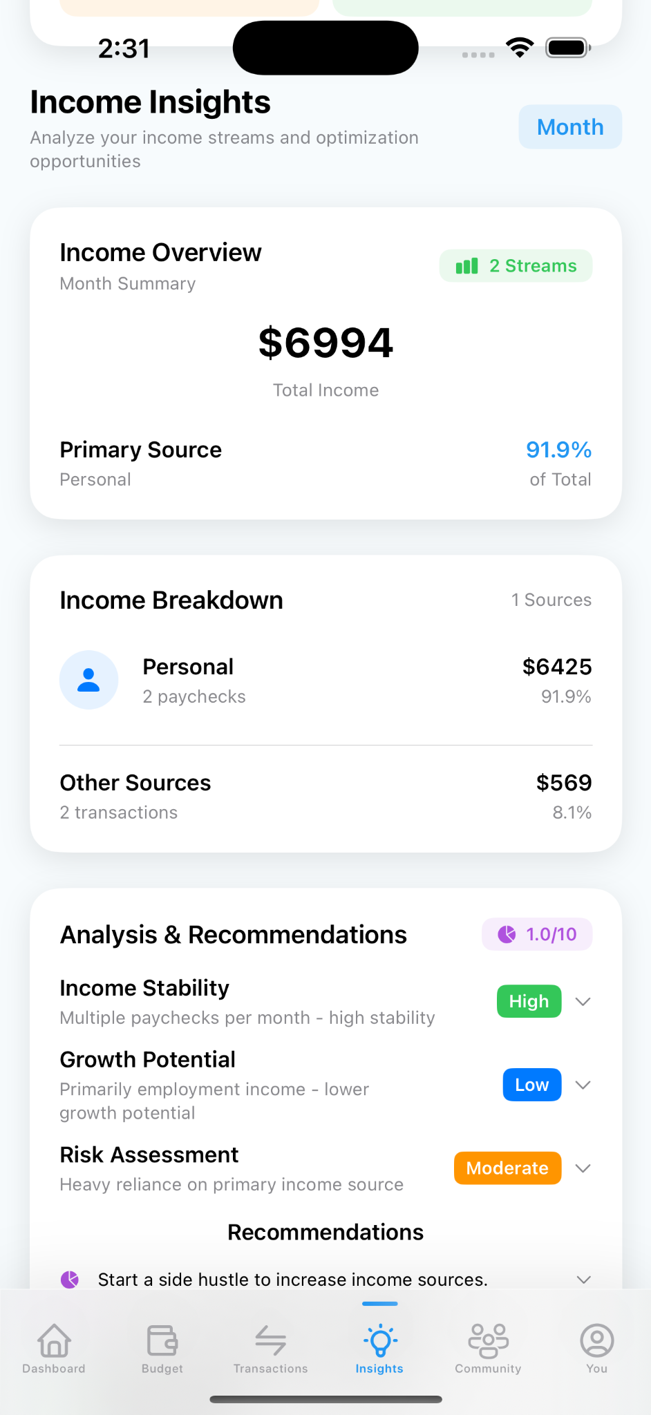 Income Insights